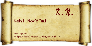 Kehl Noémi névjegykártya